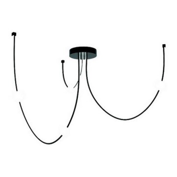 Zambelis 22247 - LED ljusreglerad ljuskrona på textilsladd LED/42W/230V svart