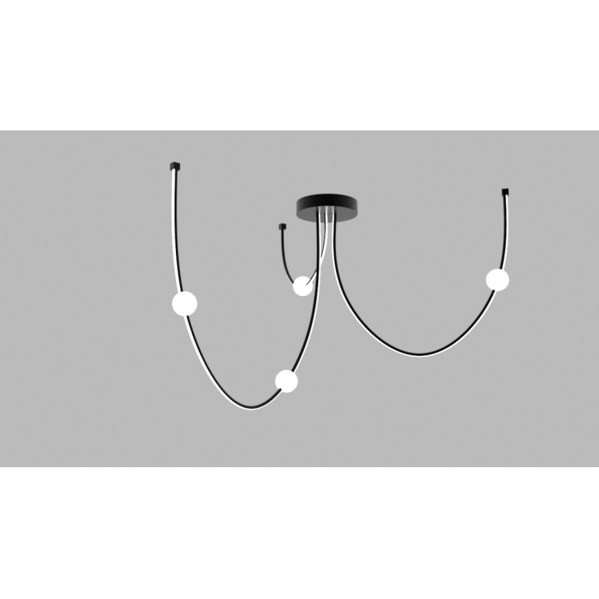 Zambelis 22247 - LED ljusreglerad ljuskrona på textilsladd LED/42W/230V svart