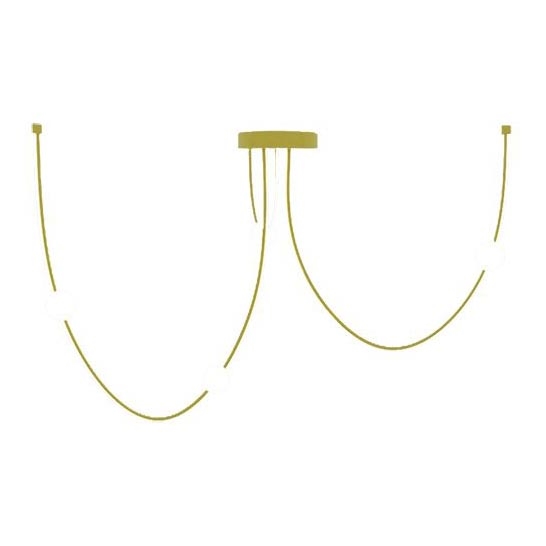 Zambelis 22248 - LED ljusreglerad ljuskrona på textilsladd LED/42W/230V guld
