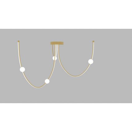 Zambelis 22248 - LED ljusreglerad ljuskrona på textilsladd LED/42W/230V guld