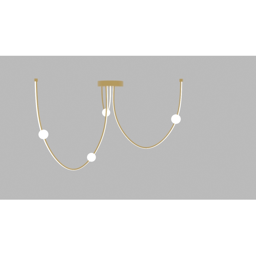 Zambelis 22248 - LED ljusreglerad ljuskrona på textilsladd LED/42W/230V guld