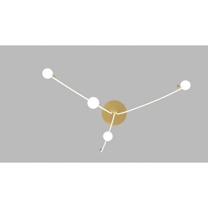 Zambelis 22248 - LED ljusreglerad ljuskrona på textilsladd LED/42W/230V guld