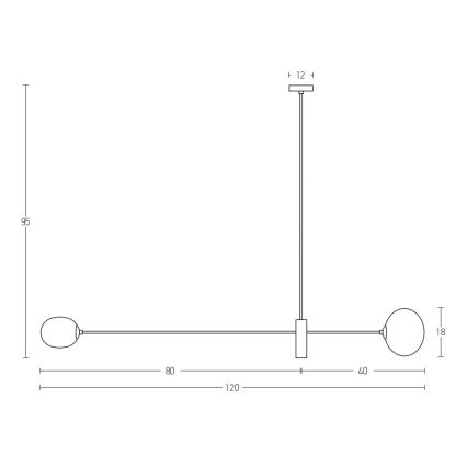 Zambelis 22267 - Pendelkrona 2xG9/9W/230V