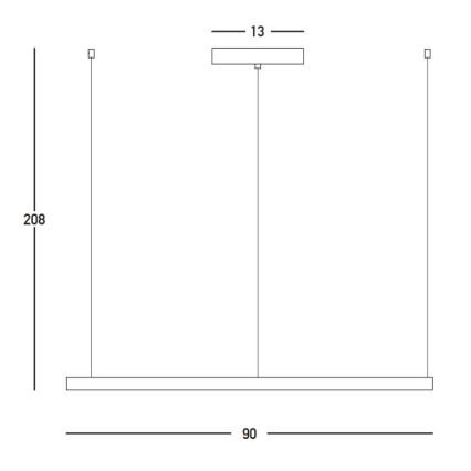Zambelis 23034 - LED ljusreglerad ljuskrona på textilsladd LED/45W/230V 3000K diameter 90 cm guld