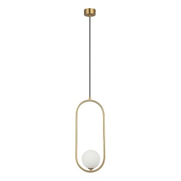 Zambelis 23135 - Ljuskrona med textilsladd 1xG9/7W/230V 12x20 cm guld