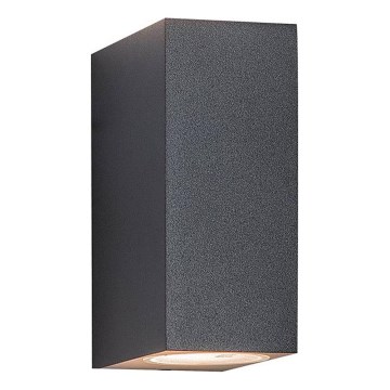 Zambelis E124 - Vägglampa för utomhusbruk 2xGU10/15W/230V IP54 antracit