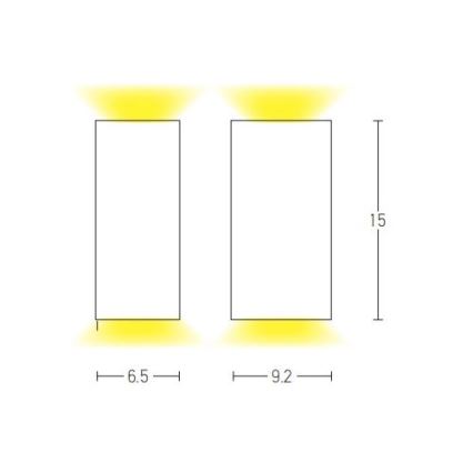 Zambelis E124 - Vägglampa för utomhusbruk 2xGU10/15W/230V IP54 antracit