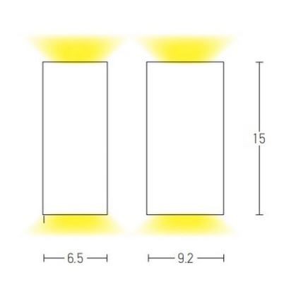 Zambelis E151 - Vägglampa för utomhusbruk 2xGU10/15W/230V IP54 vit