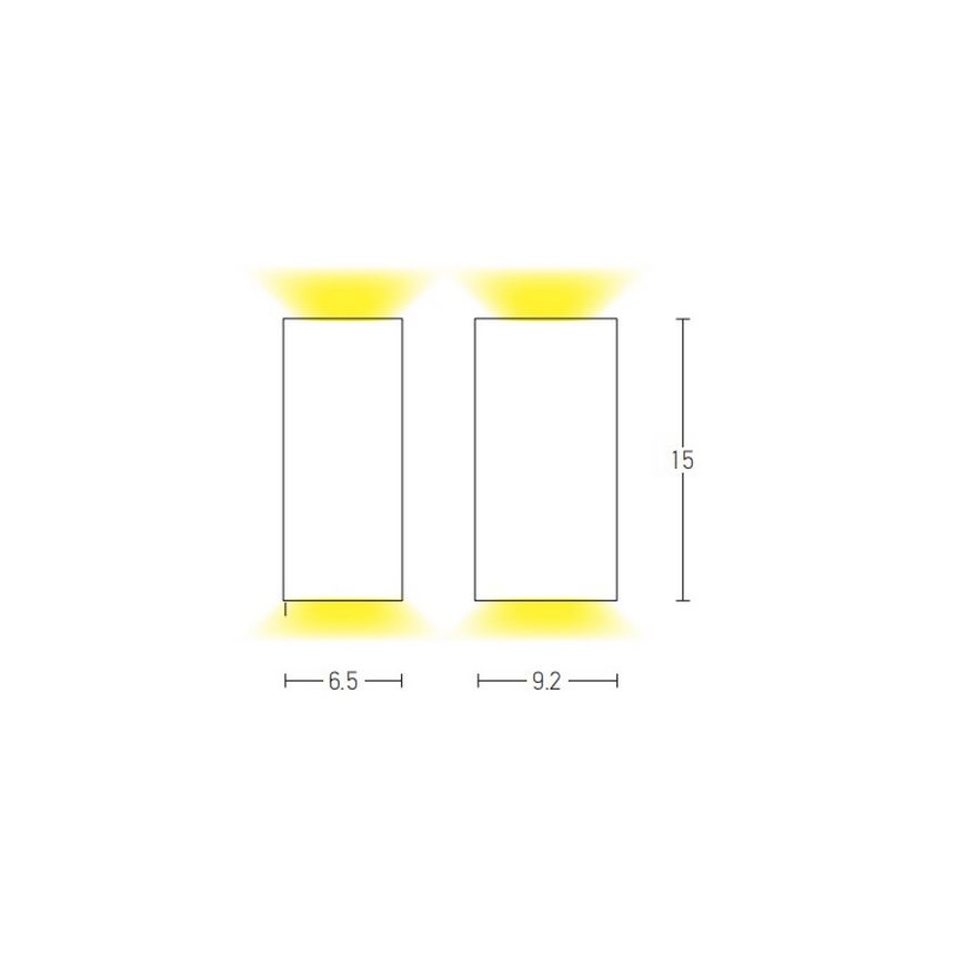 Zambelis E151 - Vägglampa för utomhusbruk 2xGU10/15W/230V IP54 vit