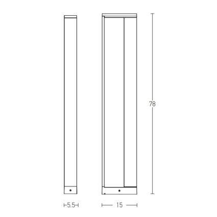 Zambelis E208 - LED-lampa för utomhusbruk LED/10W/230V IP54 antracit