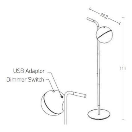 Zambelis E232 - LED ljusreglerad utomhuslampa LED/1,5W/5V IP54 svart