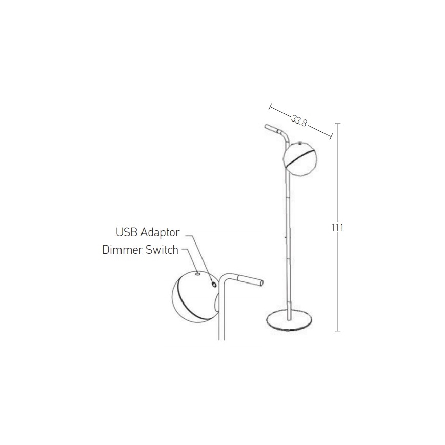 Zambelis E232 - LED ljusreglerad utomhuslampa LED/1,5W/5V IP54 svart