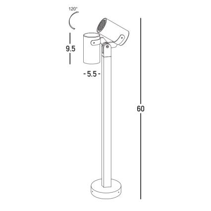 Zambelis E325 - Utomhuslampa 1xGU10/15W/230V IP54 antracit