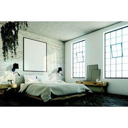 Zambelis H57 - LED vägglampa LED/3W + 1xE27/40W/230V svart