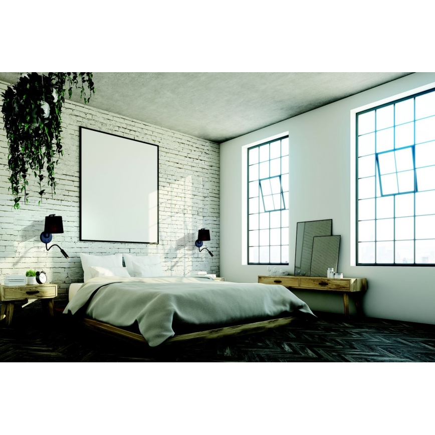 Zambelis H57 - LED vägglampa LED/3W + 1xE27/40W/230V svart