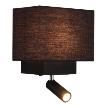 Zambelis H59 - LED vägglampa LED/3W + 1xE27/40W/230V svart