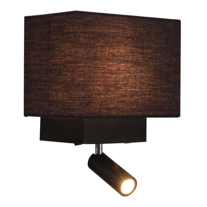 Zambelis H59 - LED vägglampa LED/3W + 1xE27/40W/230V svart