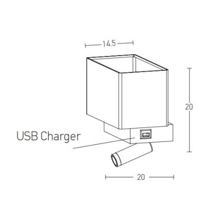 Zambelis H59 - LED vägglampa LED/3W + 1xE27/40W/230V svart