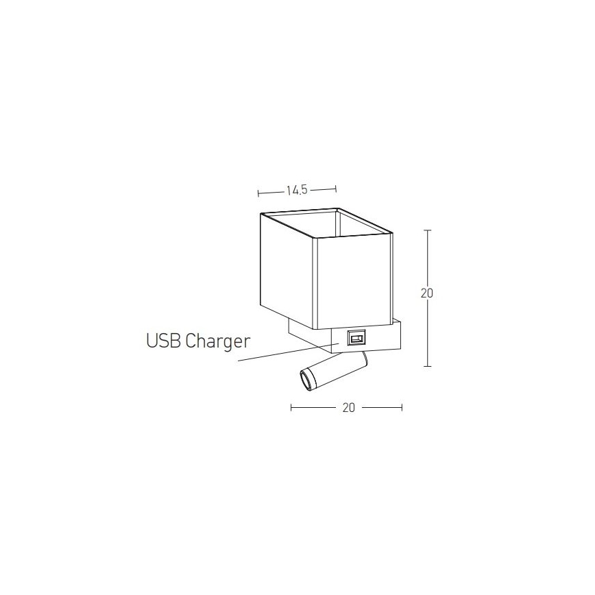 Zambelis H59 - LED vägglampa LED/3W + 1xE27/40W/230V svart