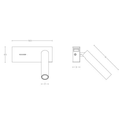 Zambelis H74 - LED väggbelysning LED/3W/230V USB vit