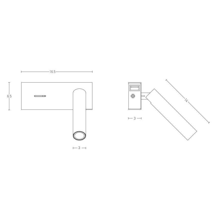 Zambelis H74 - LED väggbelysning LED/3W/230V USB vit