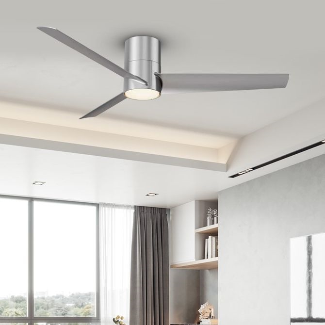 ZEVENTI - LED Dimbar takfläkt BARROSA LED/18W/230V 3000-6000K Wi-Fi Tuya matt krom + fjärrkontroll
