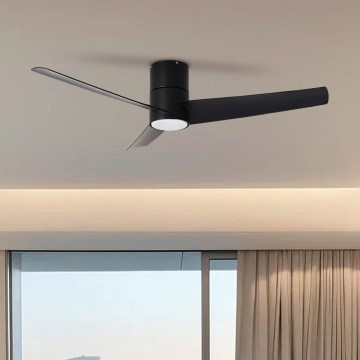 ZEVENTI - LED Dimbar takfläkt BARROSA LED/18W/230V 3000-6000K Wi-Fi Tuya svart + fjärrkontroll