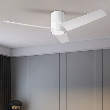 ZEVENTI - LED Dimbar takfläkt BARROSA LED/18W/230V 3000-6000K Wi-Fi Tuya vit + fjärrkontroll