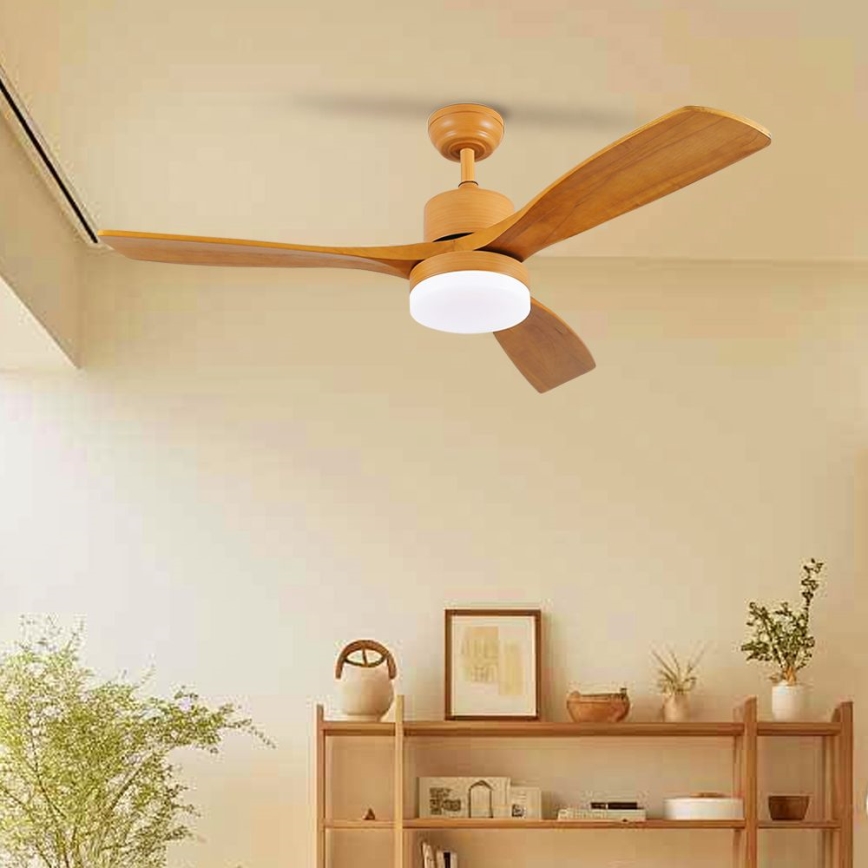 ZEVENTI - LED Dimbar takfläkt MARE LED/24W/230V 3000-6000K Wi-Fi Tuya ek + fjärrkontroll