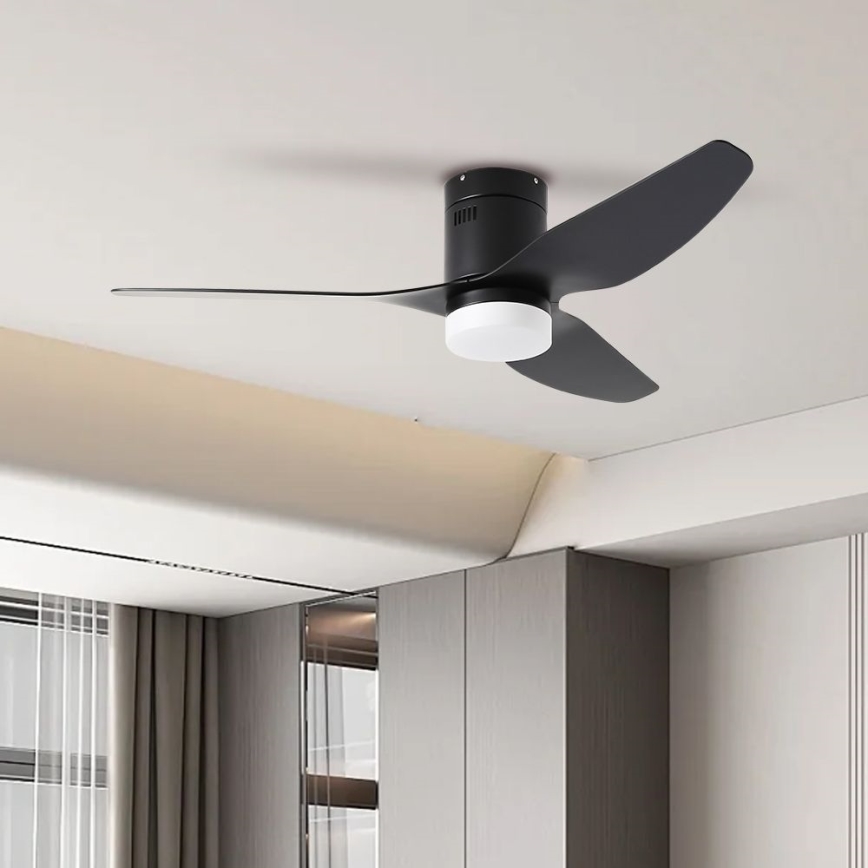 ZEVENTI - LED Dimbar takfläkt PADUA LED/18W/230V 3000-6000K Wi-Fi Tuya svart + fjärrkontroll