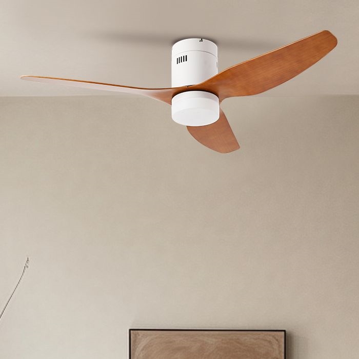 ZEVENTI - LED Dimbar takfläkt PADUA LED/18W/230V 3000-6000K Wi-Fi Tuya vit/brun + fjärrkontroll