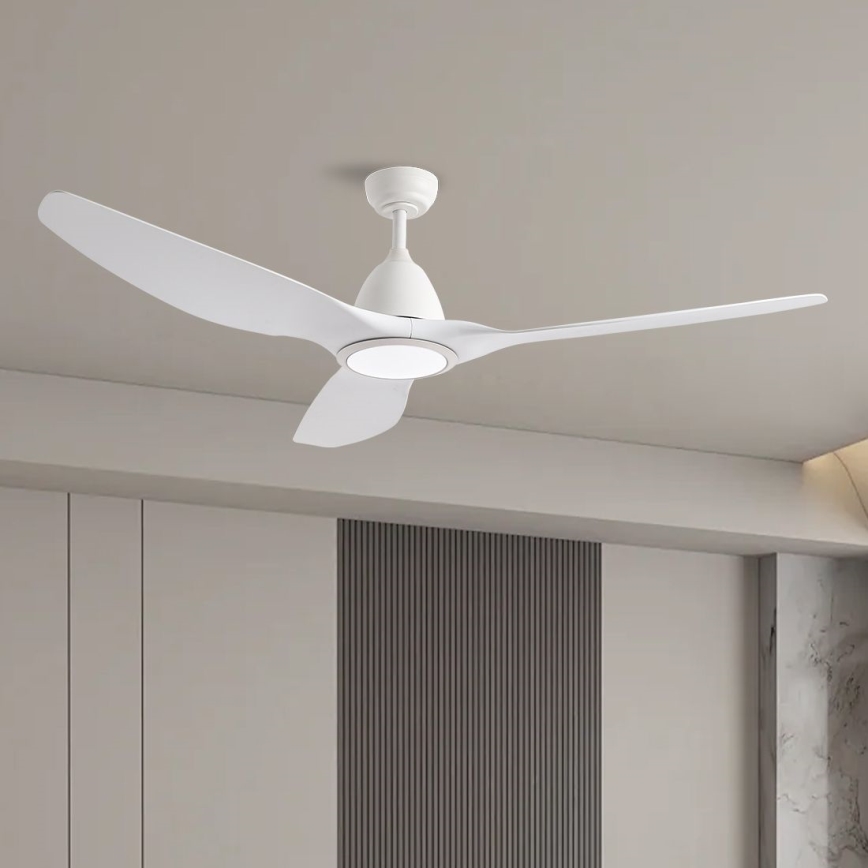 ZEVENTI - LED Dimbar takfläkt URBINO LED/20W/230V 3000-6000K Wi-Fi Tuya vit + fjärrkontroll