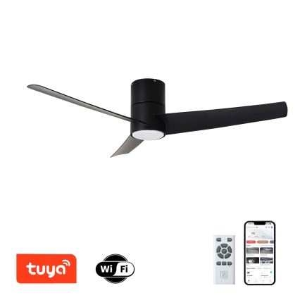 ZEVENTI - LED takfläkt BARROSA LED/18W/230V 3000/4000/6000K Wi-Fi Tuya svart + fjärrkontroll