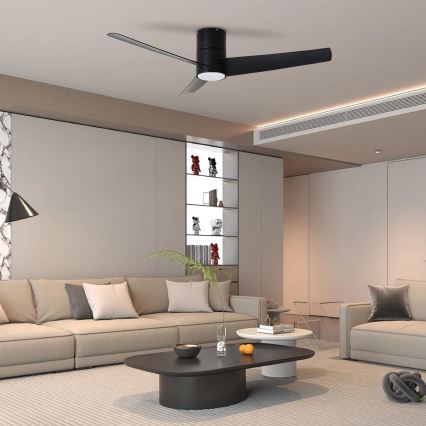 ZEVENTI - LED takfläkt BARROSA LED/18W/230V 3000/4000/6000K Wi-Fi Tuya svart + fjärrkontroll