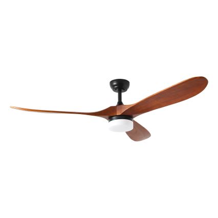 ZEVENTI - LED Dimbar takfläkt GINOSA LED/18W/230V 3000-6000K Wi-Fi Tuya svart/ek + fjärrkontroll