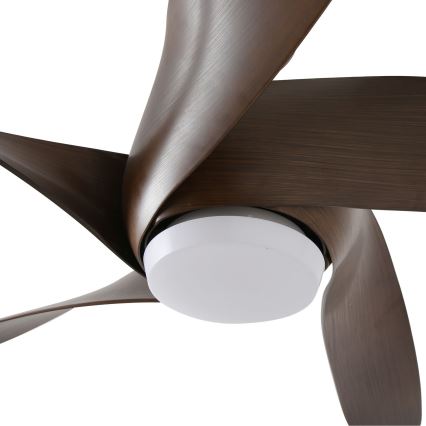 ZEVENTI - LED takfläkt LUCCA LED/18W/230V 3000-6000K Wi-Fi Tuya brun + fjärrkontroll