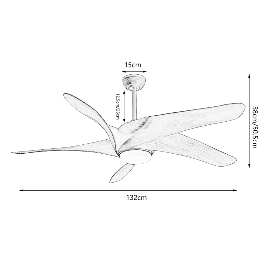 ZEVENTI - LED takfläkt LUCCA LED/18W/230V 3000-6000K Wi-Fi Tuya brun + fjärrkontroll