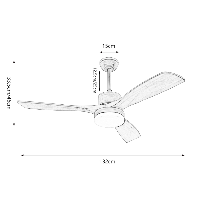 ZEVENTI - LED Dimbar takfläkt MARE LED/24W/230V 3000-6000K Wi-Fi Tuya ek + fjärrkontroll