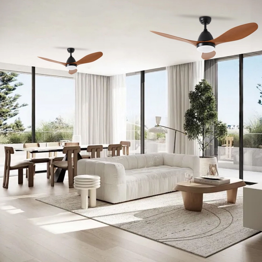 ZEVENTI - LED Dimbar takfläkt MURO LED/18W/230V 3000-6000K Wi-Fi Tuya svart + fjärrkontroll