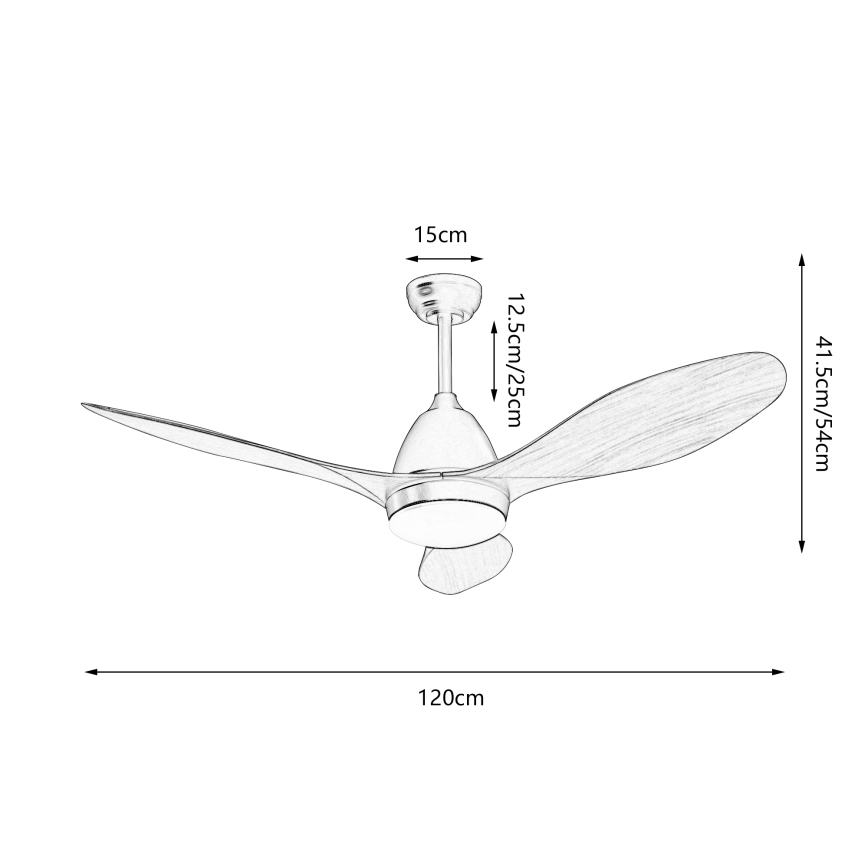 ZEVENTI - LED Dimbar takfläkt MURO LED/18W/230V 3000-6000K Wi-Fi Tuya svart + fjärrkontroll