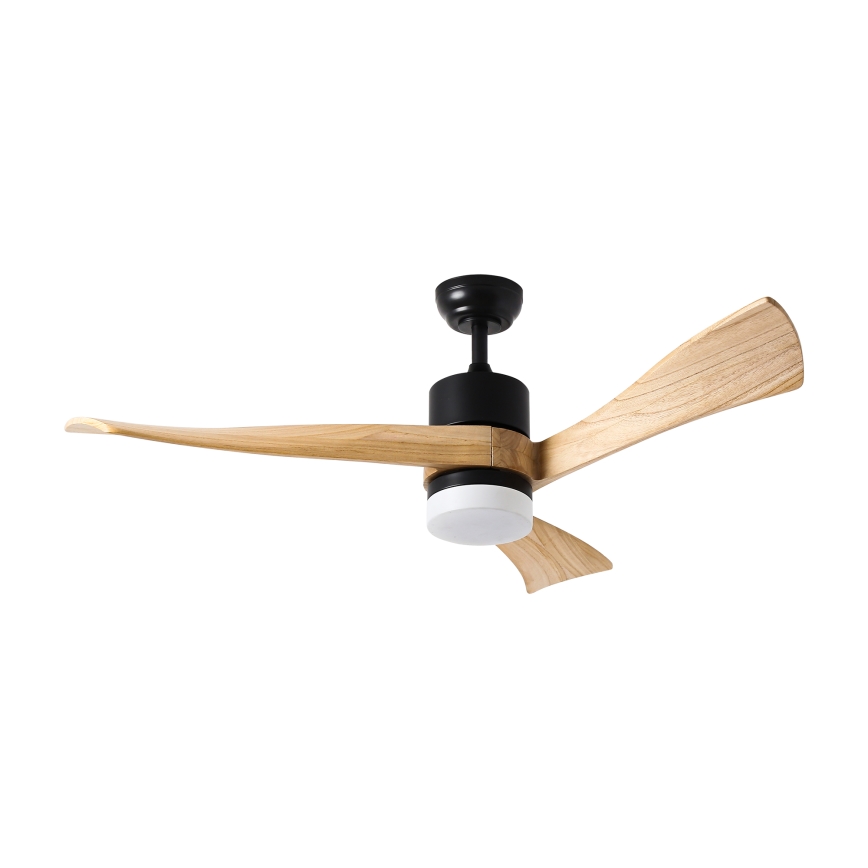 ZEVENTI - LED Takfläkt NATURITO LED/18W/230V 3000-6000K Wi-Fi Tuya svart/ek + fjärrkontroll