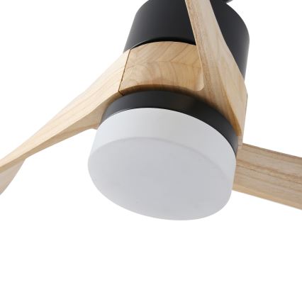 ZEVENTI - LED Takfläkt NATURITO LED/18W/230V 3000-6000K Wi-Fi Tuya svart/ek + fjärrkontroll
