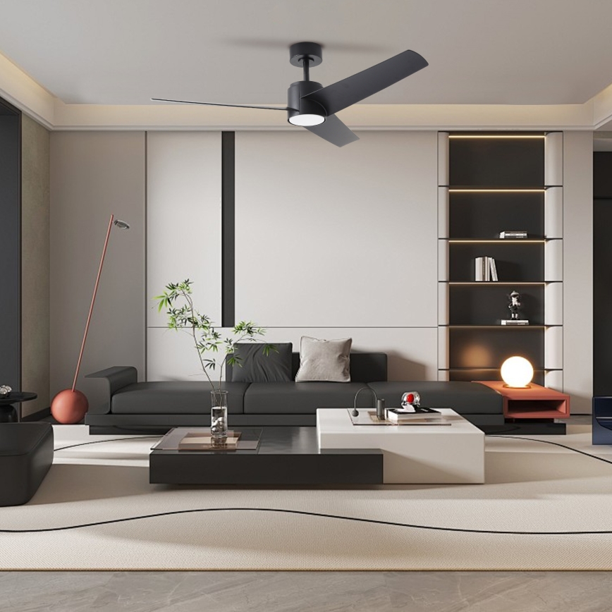ZEVENTI - LED Dimbar takfläkt ORVIETO LED/18W/230V 3000-6000K Wi-Fi Tuya svart + fjärrkontroll