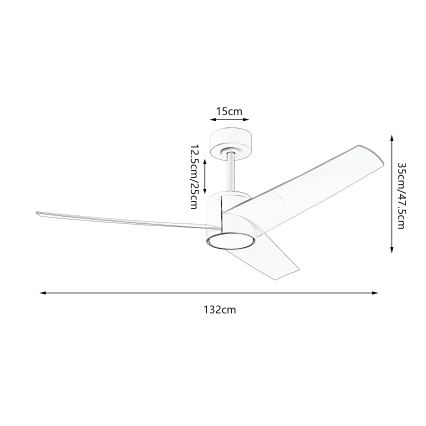 ZEVENTI - LED Dimbar takfläkt ORVIETO LED/18W/230V 3000-6000K Wi-Fi Tuya svart + fjärrkontroll