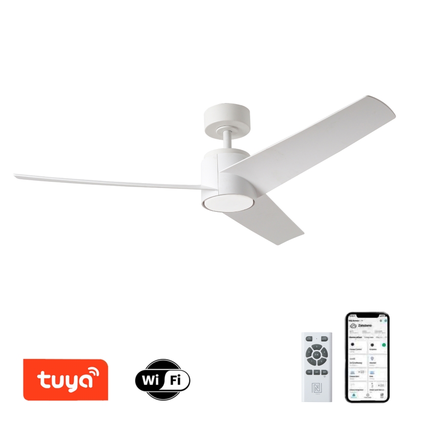 ZEVENTI - LED takfläkt ORVIETO LED/18W/230V 3000-6000K Wi-Fi Tuya vit + fjärrkontroll