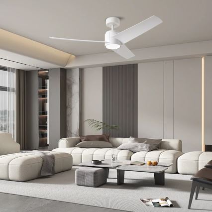 ZEVENTI - LED takfläkt ORVIETO LED/18W/230V 3000-6000K Wi-Fi Tuya vit + fjärrkontroll