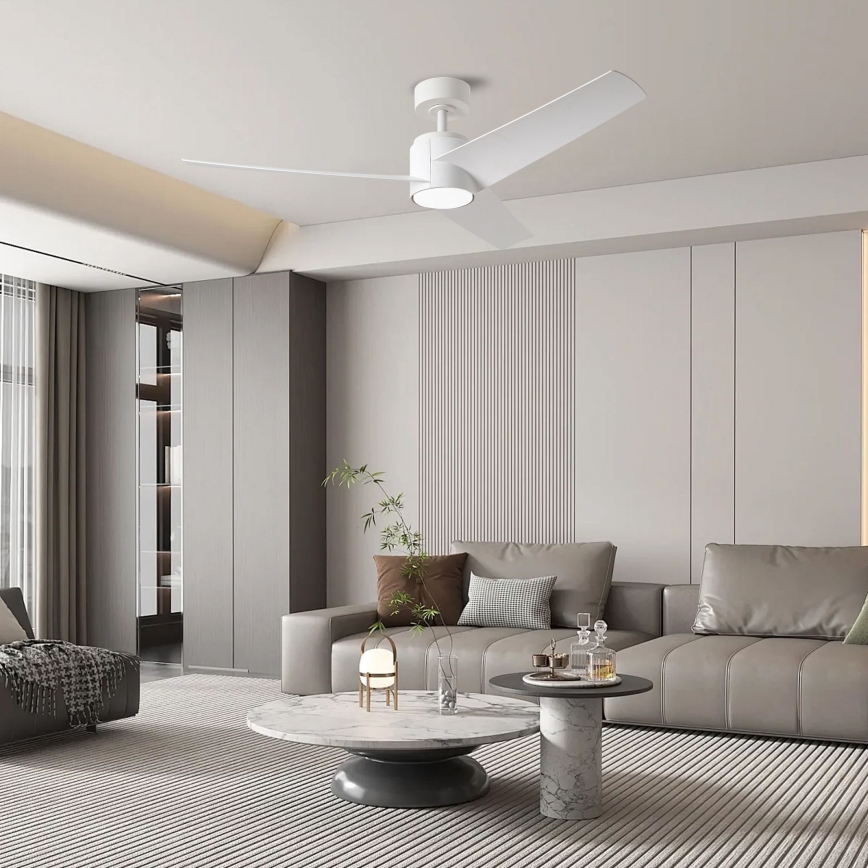 ZEVENTI - LED takfläkt ORVIETO LED/18W/230V 3000-6000K Wi-Fi Tuya vit + fjärrkontroll