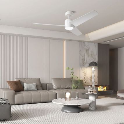ZEVENTI - LED takfläkt ORVIETO LED/18W/230V 3000-6000K Wi-Fi Tuya vit + fjärrkontroll