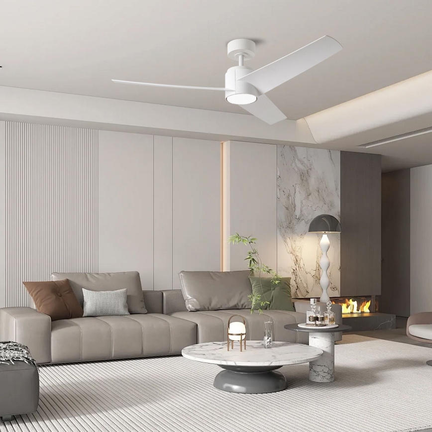 ZEVENTI - LED takfläkt ORVIETO LED/18W/230V 3000-6000K Wi-Fi Tuya vit + fjärrkontroll