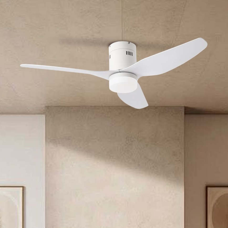 ZEVENTI - LED takfläkt PADUA LED/18W/230V 3000-6000K Wi-Fi Tuya vit + fjärrkontroll